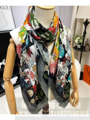 Hermes Women's Precious Paradise Scarf Black