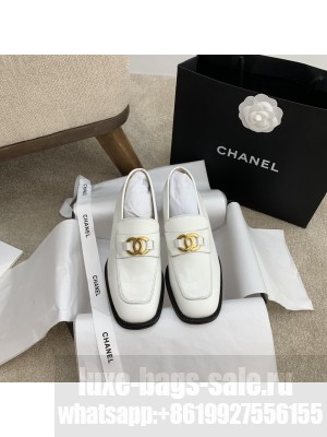 Chanel Calfskin Loafers White 2021 Collection 