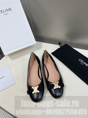 CELINE LAMBSKIN FLAT WITH TRIOMPHE BLACK