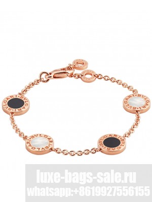 Bvlgari Rose Gold Bracelet Set With Mother-Of-Pearl And Onyx Elements 857192 Red