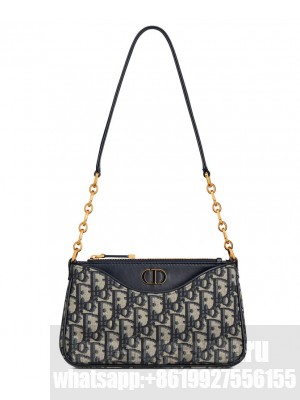Christian Dior 30 Montaigne Hobo Avenue Mini Bag Dark Blue
