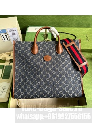 Gucci Medium tote with Interlocking denim G 674148  Blue