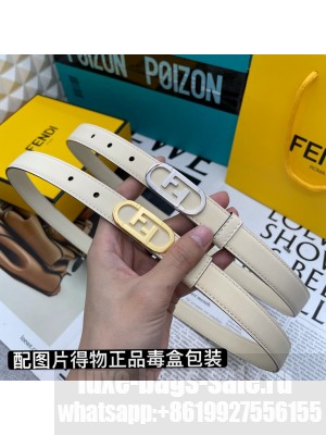 Fendi Women's Belt 20mm with loop and Fendi O’Lock stud buckle 2021 Collection 09