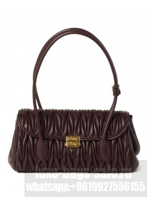 Miumiu Matelasse Nappa Leather Shoulder Bag Mauve