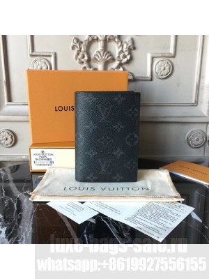Louis Vuitton Passport Cover Monogram Eclipse Canvas Fall/Winter 2017 Collection M64501, Black
