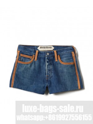 Miumiu Women's Navy Denim Shorts Blue