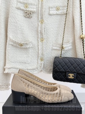 Chanel Crochet Straw Pumps 5cm G46352 Beige 2025 