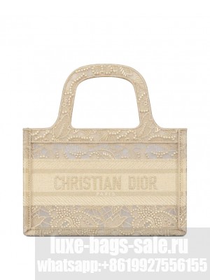 Christian Dior Mini Dior Or Dior Book Tote Golden
