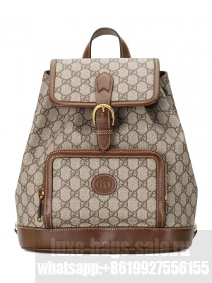 Gucci Backpack With Interlocking G 674147 Dark Coffee