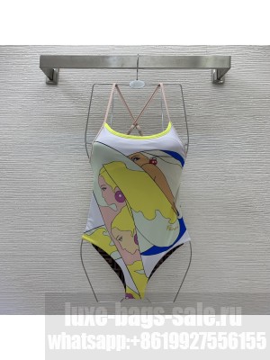 Fendi Rainbow Girl Print Swimsuit 2022 Collection 055