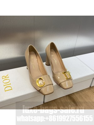 Dior C'est Heel 8.5cm in Patent Leather Nude Pump