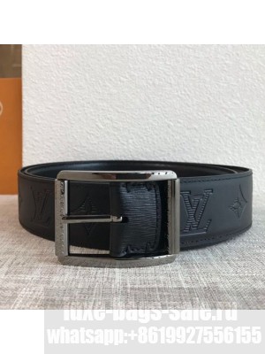 Louis Vuitton Reversible Epi and Embossed Leather Belt with Silver Square Buckle 40mm 2019 Collection