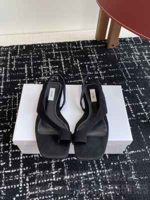 TOTEME Suede thong sandals black