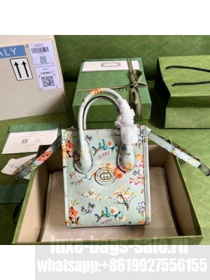Gucci Mini tote bag with Interlocking G 671623 light blue