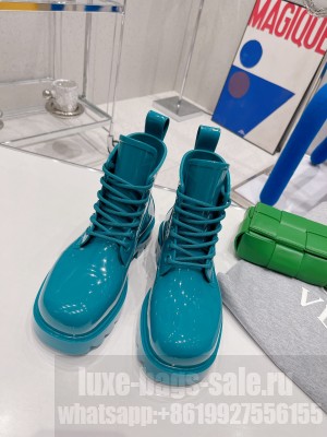 Bottega Veneta Stride Lace-up rubber Boots TURQUOISE BLUE 2022 Collection