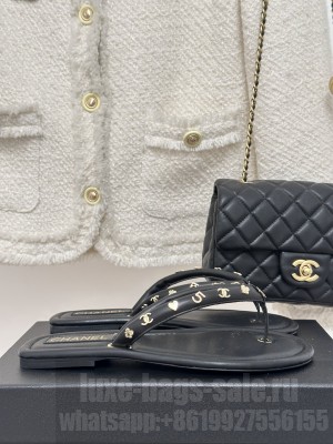 Chanel Flat Thong Slide Sandals 016
