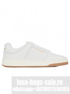 Saint Laurent Unisex Sl/61 Sneakers In Perforated Leather White
