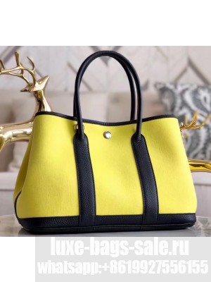 Hermes Canvas Garden Party 30/36 Bag Yellow