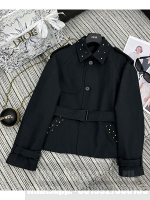 Christian Dior Women's Short Trench Coat Black