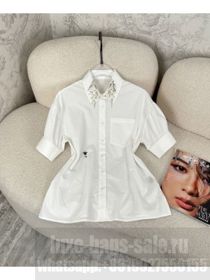 Christian Dior Women's Handmade beaded Shirt White