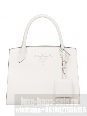 Prada Monochrome Saffiano Leather Bag 1BA156 White