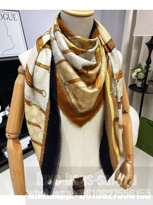 Gucci Women's Heritage Print Scarf Cream