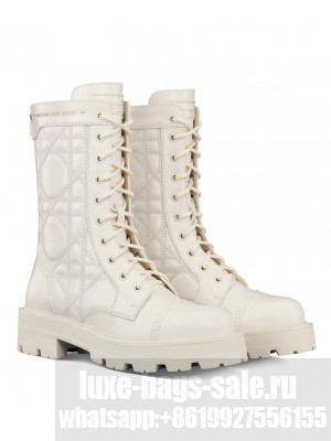 Christian Dior Women's D-Unit Ankle Boot Cream