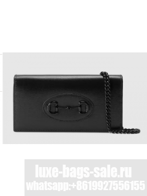 Gucci Horsebit 1955 wallet with chain 621892 black