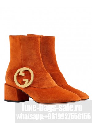 Gucci Women's Blondie Ankle Boot 700016 Orange