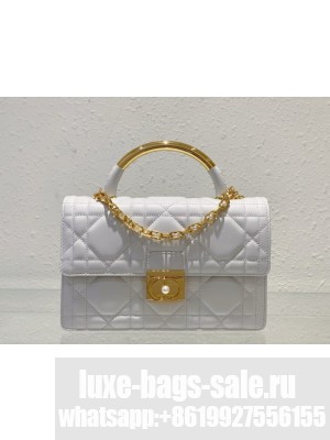 Medium Dior Ange Bag Latte Macrocannage Calfskin M4402U
