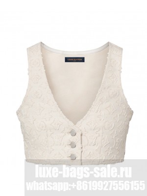 Louis Vuitton Women's Monogram Fil Coupe Crop Top Cream