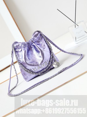 CHANEL 22 MINI HANDBAG AS3980 Pearlescent Purple