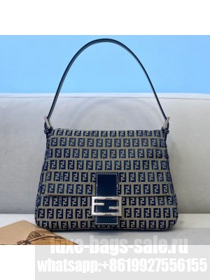 Fendi Vintage Baguette FF Shoulder Bag 0121 Blue  2021 Collection