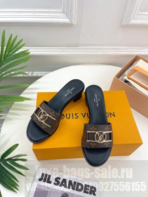 Louis Vuitton Lock It 4.5 Slide Sandals in Monogram Canvas Black 2023 06