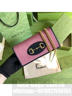 Gucci Horsebit 1955 chain wallet 621892 pink