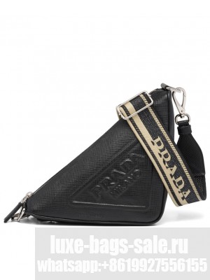 Prada Saffiano Triangle Bag Black