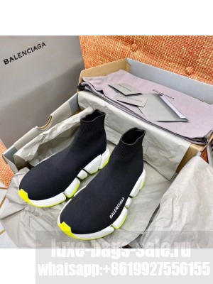 Balenciaga Speed 2.0 Knit Sock Sneakers Spring/Summer 2021 Collection, Black/Neon Yellow/White
