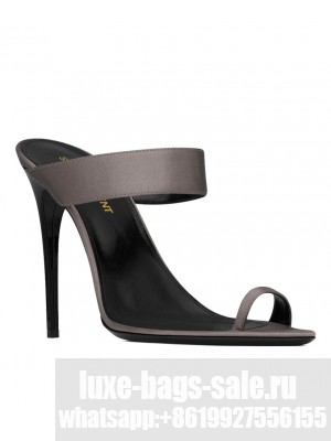 Saint Laurent Women's Martha Mules In Crepe Satin Gray