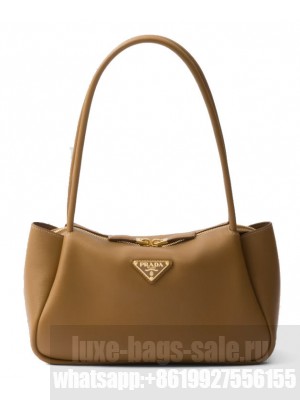 Prada Darling medium leather shoulder bag Dark Coffee