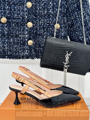 Louis Vuitton Blossom Patent leather Slingback Pump Black