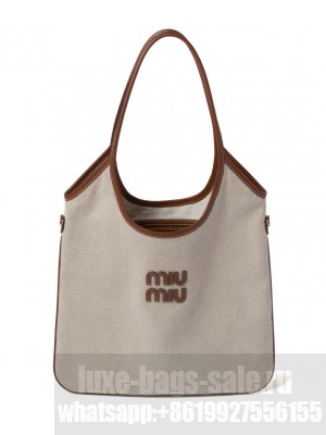 Miumiu IVY Canvas Bag 5BG231 Coffee