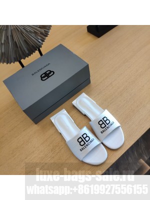 BALENCIAGA SQUARED HEEL 2.5CM BOX SANDALS BB LOGO CROCO PATTERN WHITE 2022
