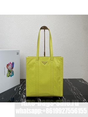 Prada Small antique nappa leather tote 1BG459 yellow