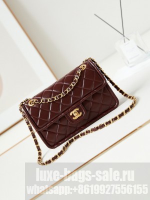 CHANEL FLAP BAG Lambskin AS4687 Dark Burgundy