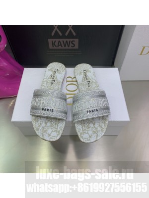 Dior Dway Slide With Crystal Embroidered Cotton 2023 Collection 01