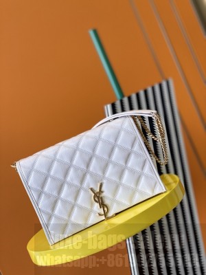 SAINT LAURENT MONOGRAM CHAIN WALLET IN LEATHER 629246 white