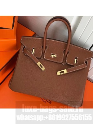 Hermes Birkin 25cm Bag Brown in Togo Leather With Gold Hardware