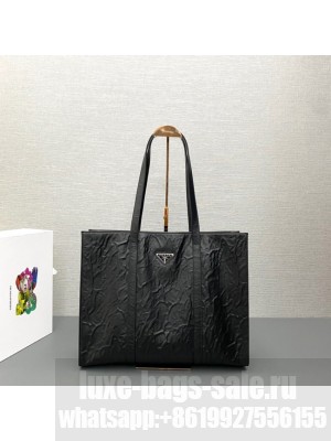 Prada Leather shoulder bag 1BG460 black