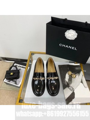 Chanel Charm Logo Platform Loafer Spring/Summer 2021 Collection, Black