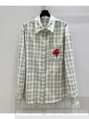Gucci Women's Check Shirt Cream